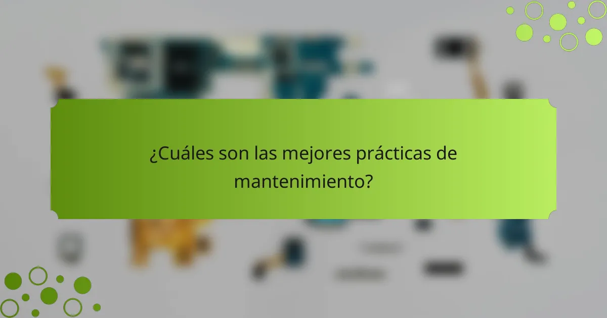 ¿Cuáles son las mejores prácticas de mantenimiento?