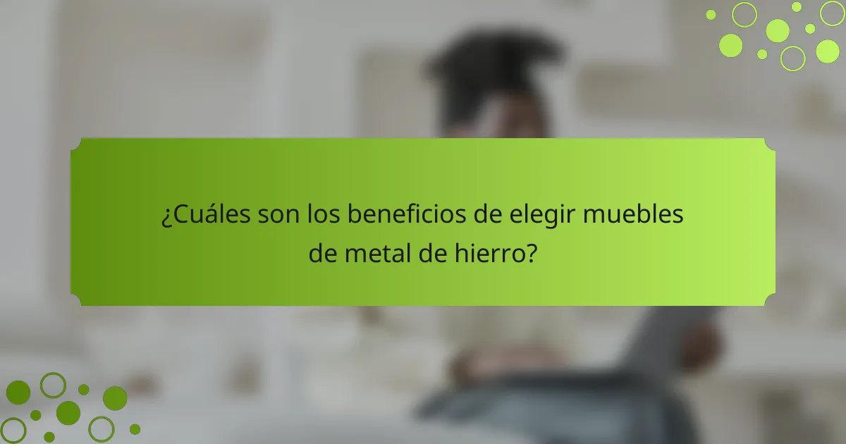 ¿Cuáles son los beneficios de elegir muebles de metal de hierro?